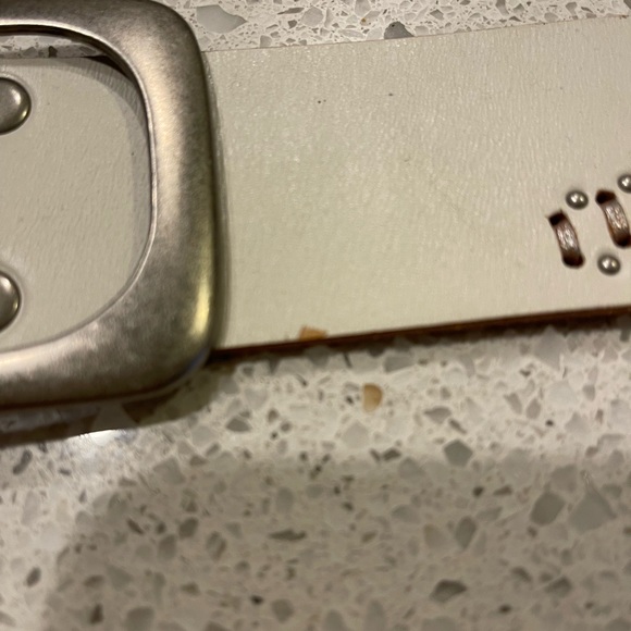 Cream leather belt - Picture 3 of 5